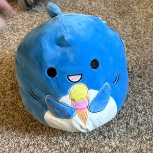 Blue Squishmallow with icecream